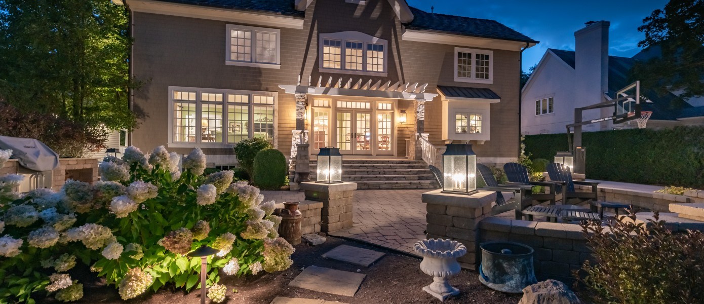 A house with a large front yard